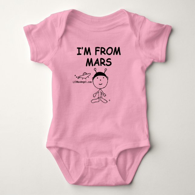 I Am From Mars Baby Bodysuit (Front)