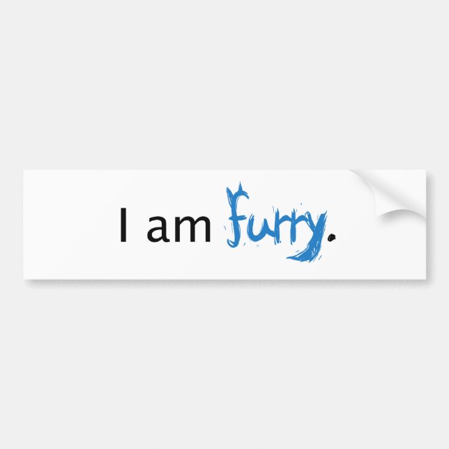 I am Furry Bumper Sticker (Front)