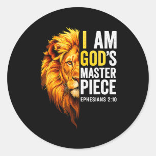 I Am God`s Masterpiece Christian Ephesians 2_20  Classic Round Sticker