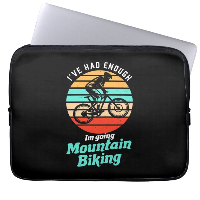 I Am Going Mountain Biking Laptop Sleeve (Front)