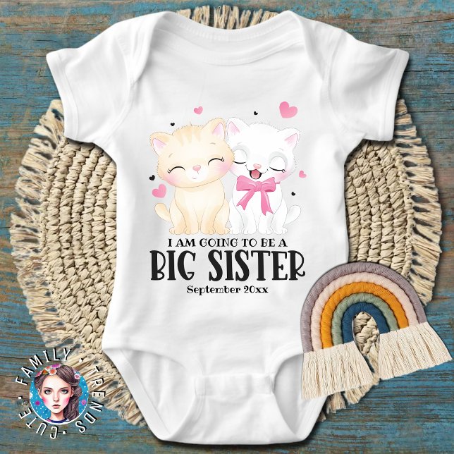 I Am Going To Be A Big Sister Baby Announcement Baby Bodysuit (Creator Uploaded)