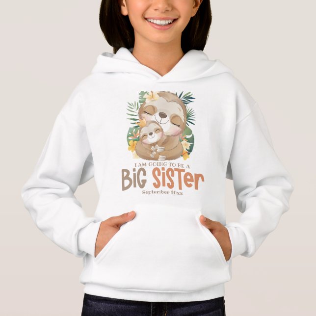 I Am Going To Be A Big Sister Sloth Announcement (Front)