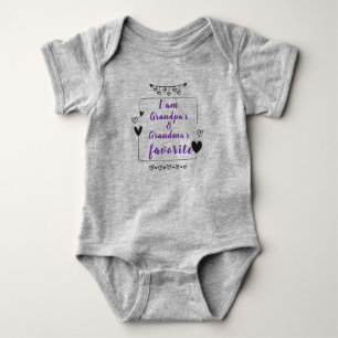 "I Am Grandpa's and Grandma's Favourite"  Baby Bodysuit
