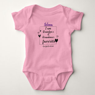 "I Am Grandpa's and Grandma's Favourite"  Baby Bodysuit
