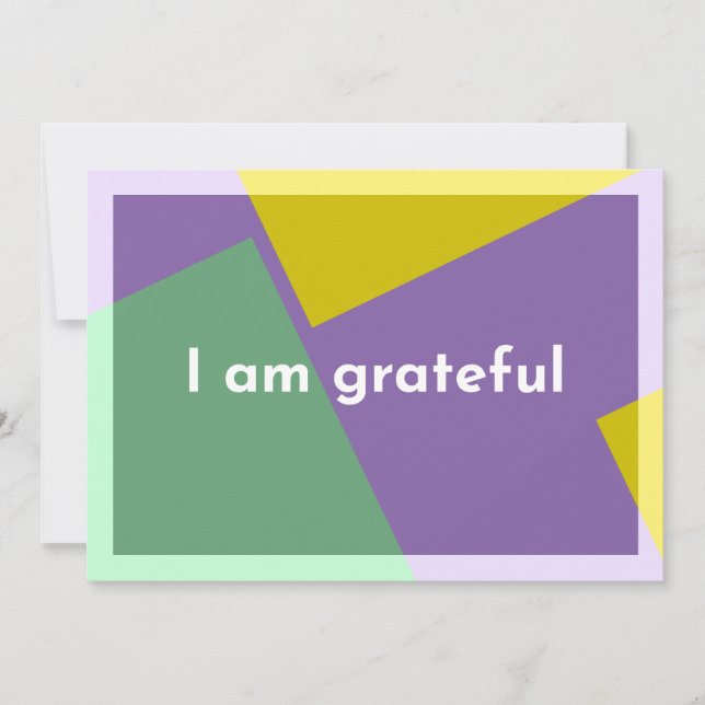 "I am grateful" Thank You Card (Front)