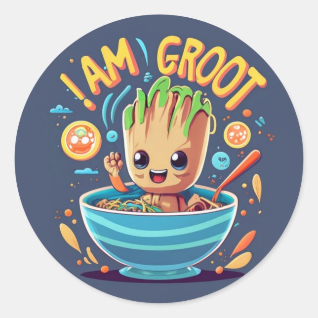 I am Groot Classic Round Sticker (Front)