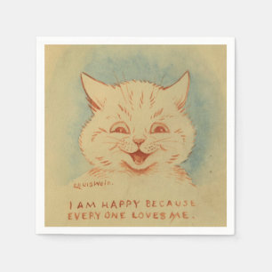 I Am Happy Because Everyone Loves Me (Smiling Cat) Napkin