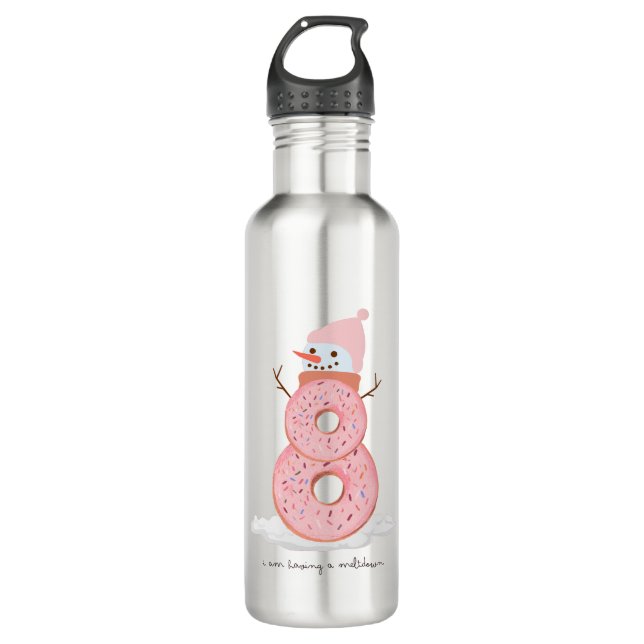 I am having a meltdown doughnut snowman 710 ml water bottle (Front)