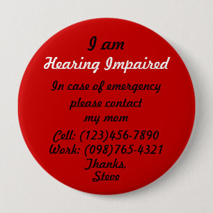I am Hearing Impaired Button