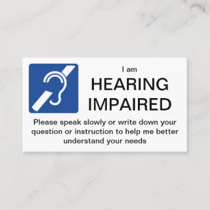 I AM HEARING IMPAIRED, Cards