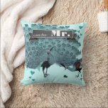 I am Her Mr. Peacock Pillow<br><div class="desc">Teal Aqua Vintage Modern Peacock Wedding Invitations</div>
