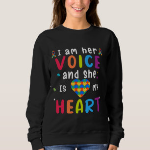 I Am Her Voice And She Is My Heart Autism Infinity Sweatshirt