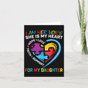 I Am Her Voice Daughter Autism Awareness Mum Dad P Card