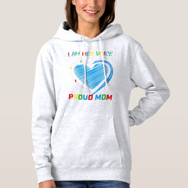 I am her voice she is my heart Autism awareness cl Hoodie (Front)