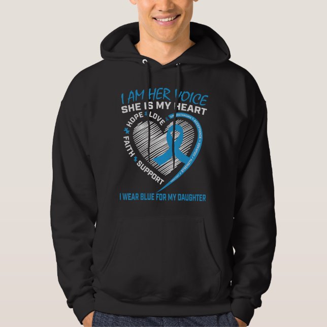 I am her voice she is my heart Autism awareness cl Hoodie (Front)