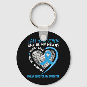I am her voice she is my heart Autism awareness cl Key Ring