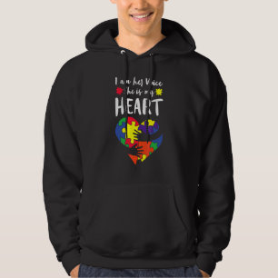 I Am Her Voice She Is My Heart Autism Awareness Hoodie
