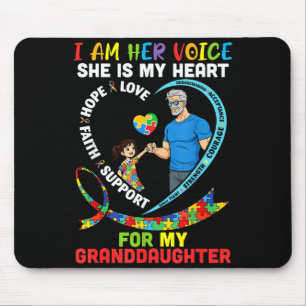 I Am Her Voice She Is My Heart For My Granddaughte Mouse Pad