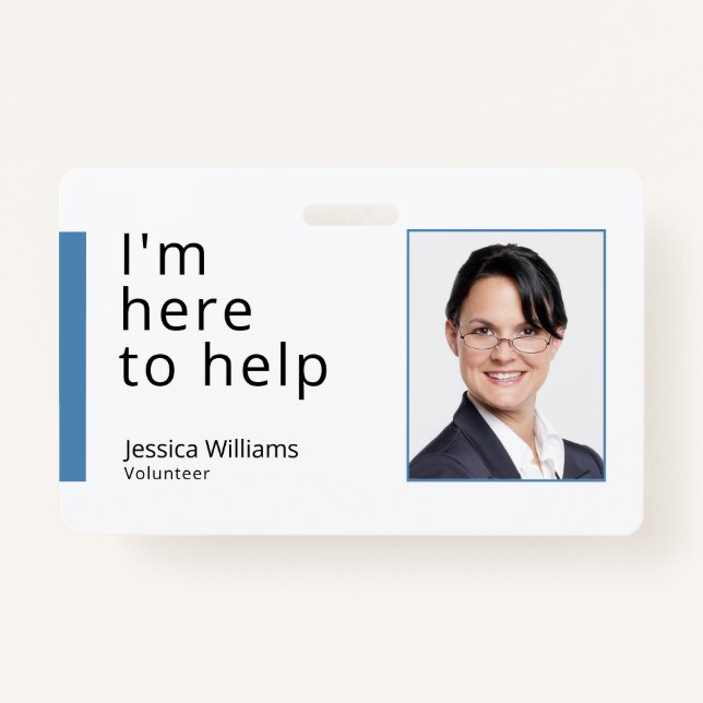 I am here to help - Volunteers ID ID Badge (Front)