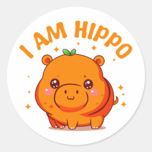 I am Hippo - Funny Hippo Classic Round Sticker
