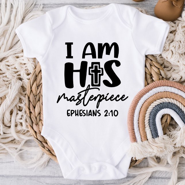 I Am His Masterpiece Ephesians 2:10 Baby Shirt (Creator Uploaded)