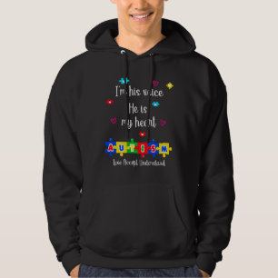 I Am His Voice He Is My Heart Autism Awareness 20 Hoodie