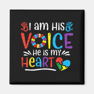 I Am His Voice He Is My Heart Autism Awareness Asd Magnet