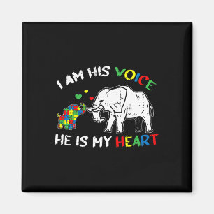 I Am His Voice He Is My Heart Autism Awareness Gif Magnet