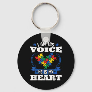 I Am His Voice He Is My Heart Autism Awareness Key Ring