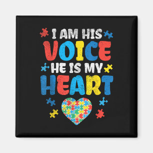 I Am His Voice He Is My Heart Autism Awareness Magnet
