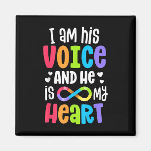 I Am His Voice He Is My Heart Autism Awareness Pre Magnet