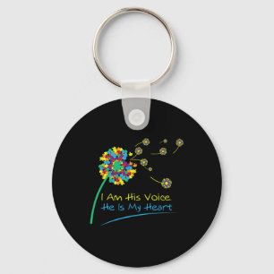 I Am His Voice He Is My Heart Autism Awareness T Key Ring