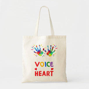 I Am His Voice He Is My Heart Autism Awareness T-S Tote Bag