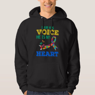 I Am His Voice He Is My Heart Puzzle Pieces Hoodie