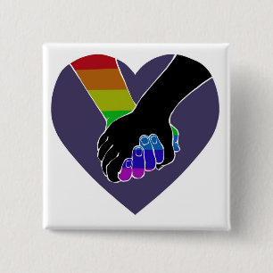 I Am Holding Your Hand (v.2) by @HugoDraws 15 Cm Square Badge