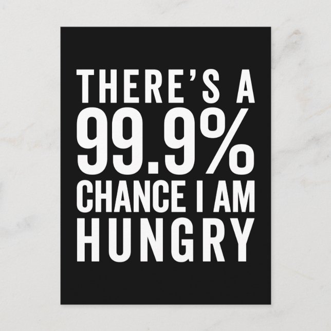 I Am Hungry Funny Quote Postcard (Front)