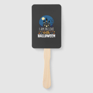 I Am In Love With Halloween Haunted Castle_1 Hand Fan