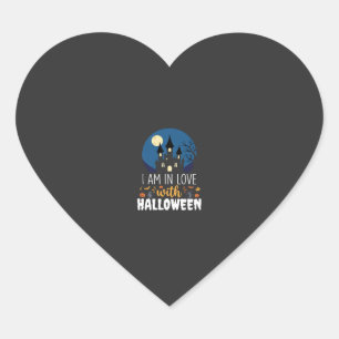 I Am In Love With Halloween Haunted Castle_1 Heart Sticker