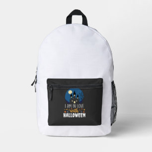 I Am In Love With Halloween Haunted Castle_1 Printed Backpack