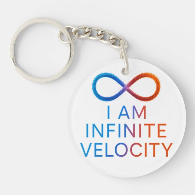  I AM Infinite Velocity – Quantum Energy Design Key Ring (Front)