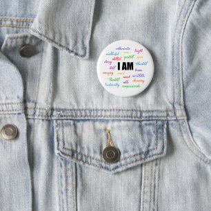 I Am Inspiration, Positive, Religious, Christian 6 Cm Round Badge