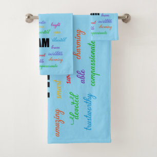 I Am Inspiration, Positive, Religious, Christian Bath Towel Set
