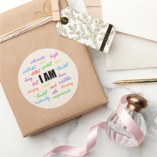 I Am Inspiration, Positive, Religious, Christian Classic Round Sticker