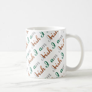 I am Irish Country Pride Typography Pattern Coffee Mug