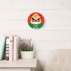 I am Irish cute animal Round Clock