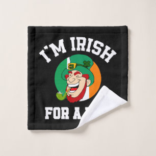 I am Irish for a day Saint Patricks day shamrock Wash Cloth