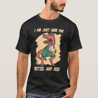 I Am Just Here For Beer Dinosaurs Bavarian German  T-Shirt