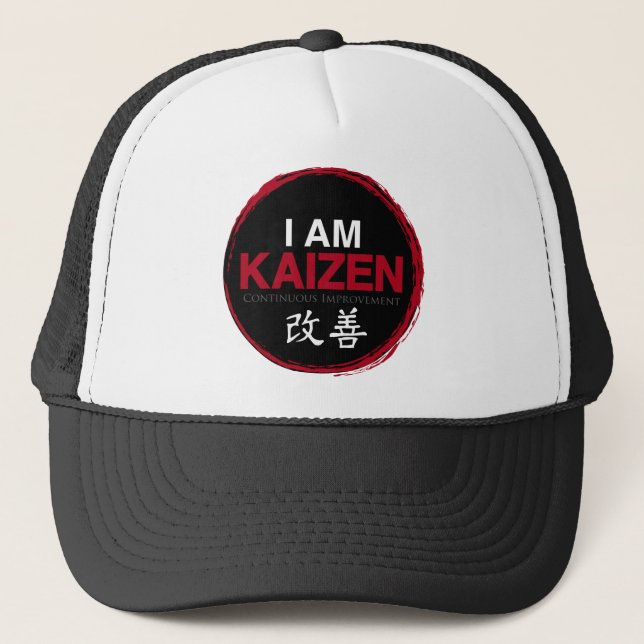 I Am Kaizen Logo - Continuous Improvement Trucker Hat (Front)