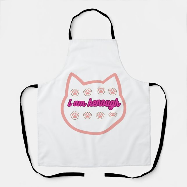 I am kenough t-shert cat  apron (Front)