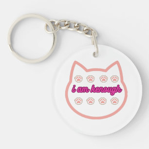 I am kenough t-shert cat  key ring